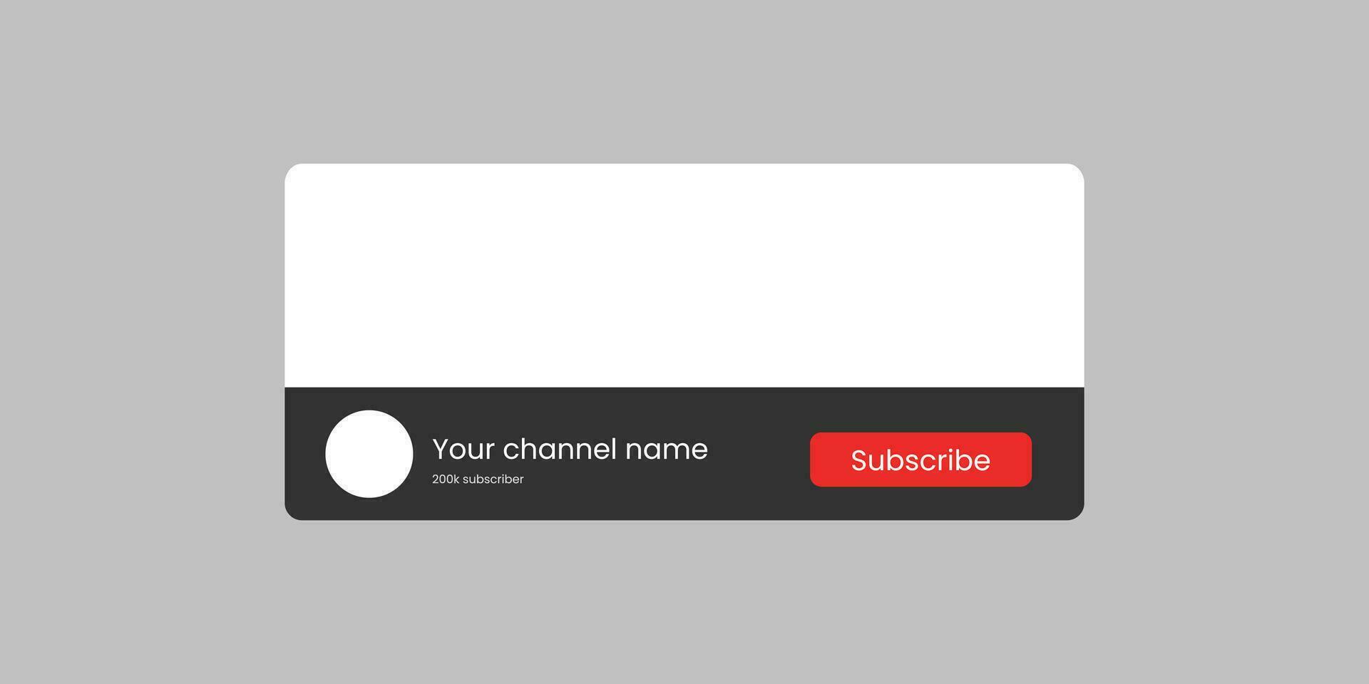 Youtube Channel Name Lower Third. Broadcast Banner for Channel Logo. Vector illustration