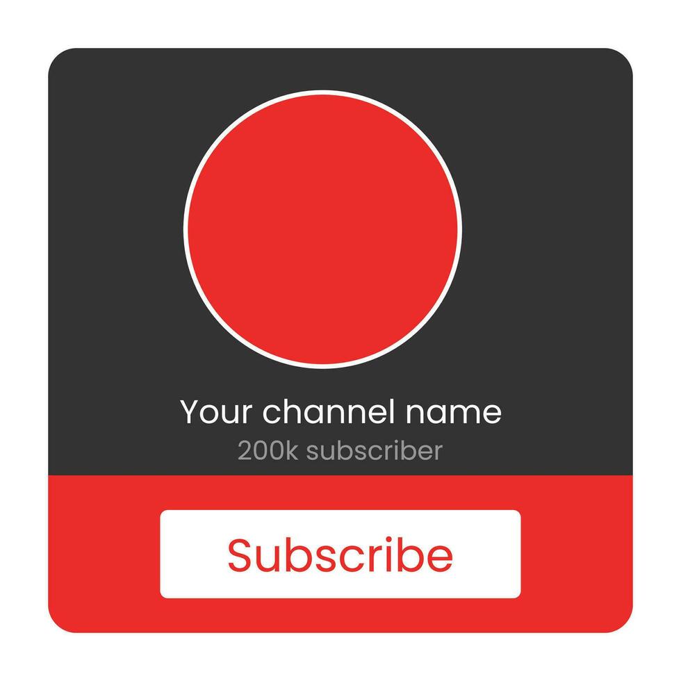 Youtube Channel Name Lower Third. Broadcast Banner for Channel Logo. Vector illustration