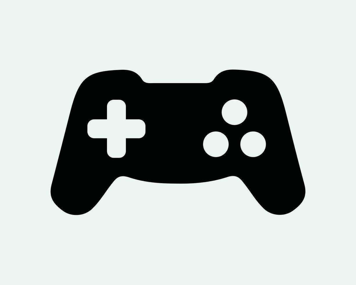 vídeo juego controlador icono. inalámbrico juego de azar consola controlar palanca de mando arcada. negro blanco firmar símbolo ilustración obra de arte gráfico clipart eps vector