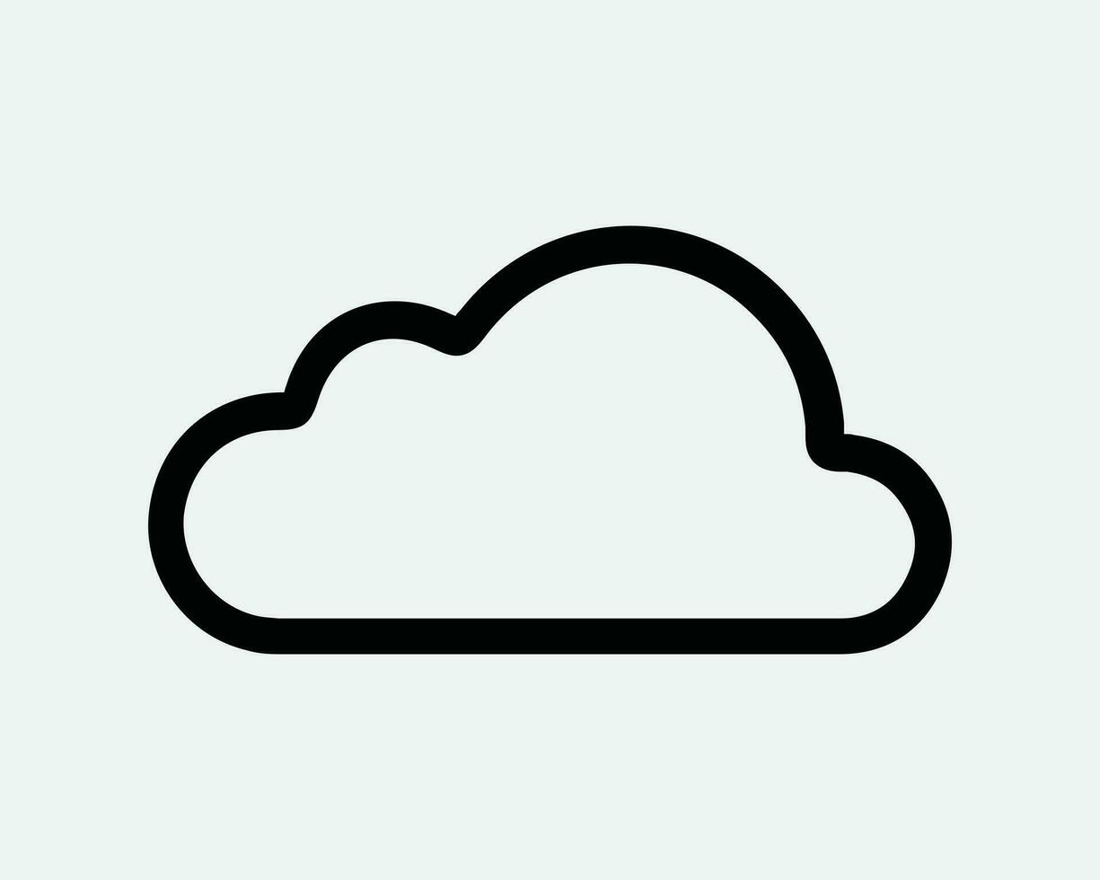 nube línea icono. clima nublado cielo temporada clima web servidor datos almacenamiento. negro blanco forma contorno firmar símbolo obra de arte gráfico clipart eps vector
