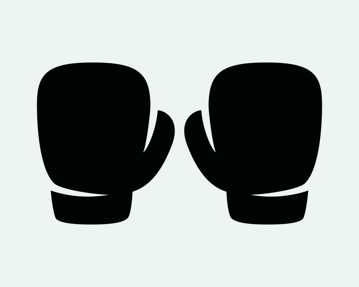boxeo guantes icono caja puñetazo puñetazos deporte competencia lucha mano proteccion negro blanco firmar símbolo ilustración obra de arte gráfico clipart eps vector