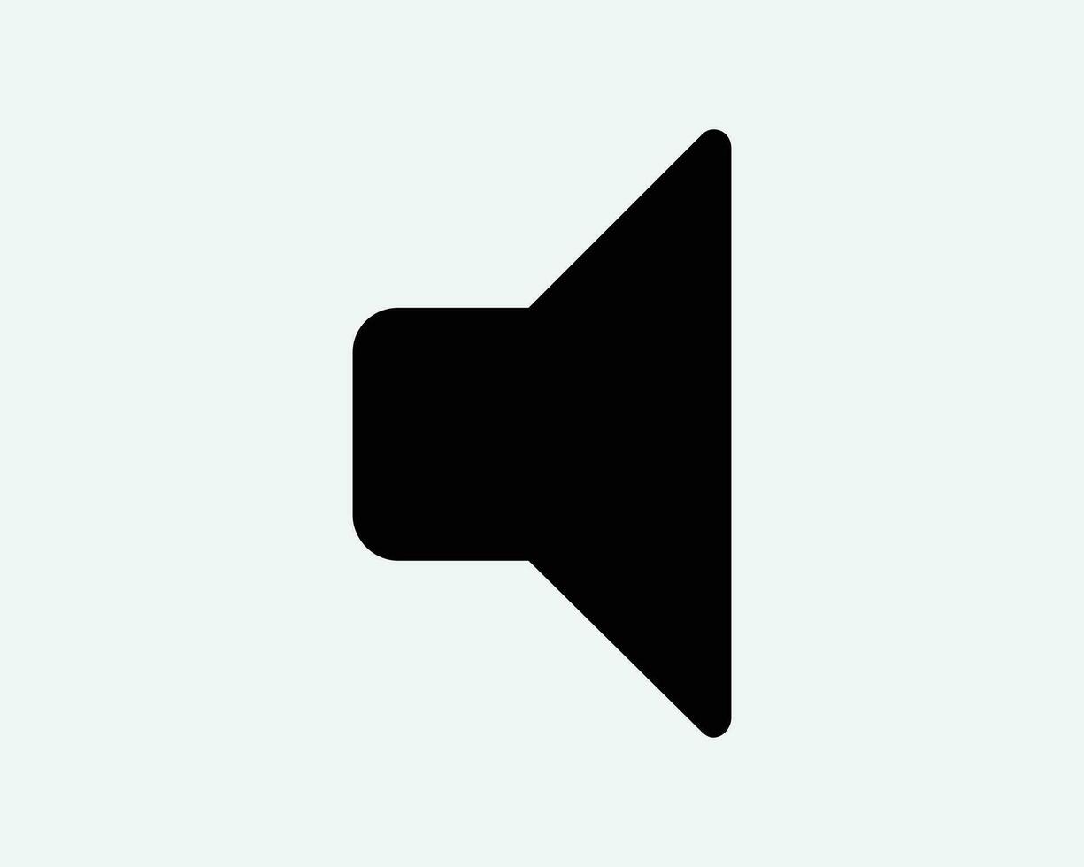 Audio Speaker Icon. Media Sound Volume Button Loudspeaker Megaphone Noise Radio Mute Sign Symbol Black Artwork Graphic Illustration Clipart EPS Vector