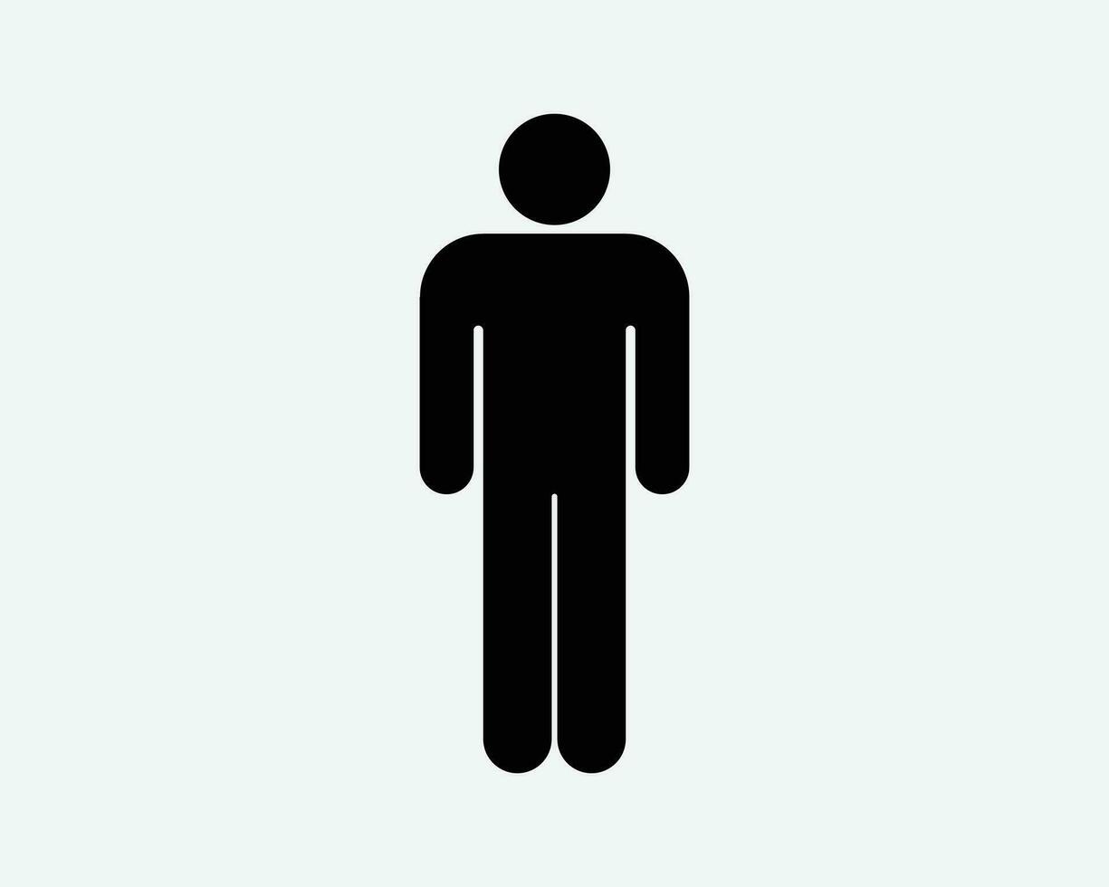 palo figura persona icono. hombre masculino chico humano estar actitud personaje baño baño firmar símbolo negro obra de arte gráfico ilustración clipart eps vector