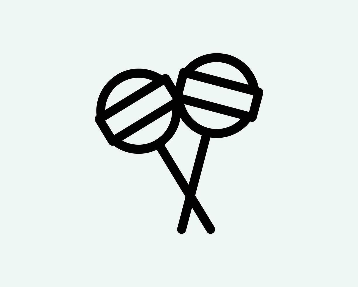 Lollipop Icon. Sweet Stick Candy Lolly Dessert Treat Sugar Food Confectionery Sucker Sign Symbol Black Artwork Graphic Illustration Clipart EPS Vector