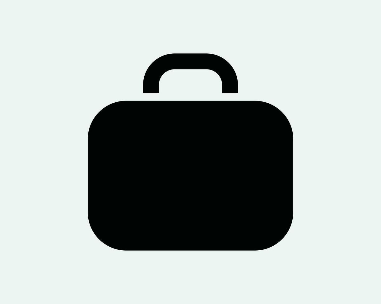 Suitcase Icon. Briefcase Travel Bag Luggage Business Office Document Carrier. Black White Sign Symbol Illustration Artwork Graphic Clipart EPS Vector