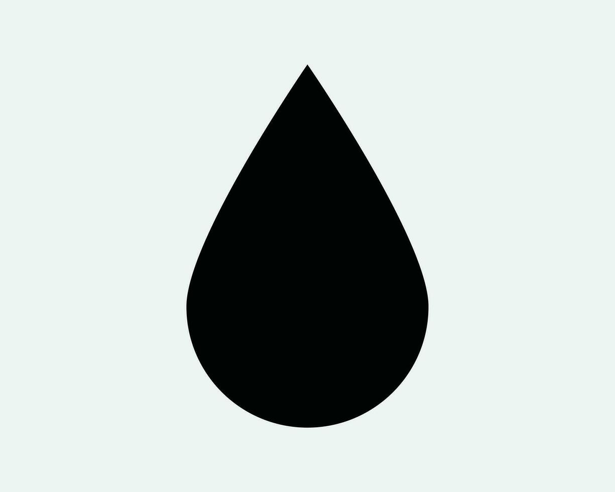 Water Droplet Icon. Liquid Drip Drop Oil Blood Soap Rain Raindrop Tear Splash Black White Sign Symbol Illustration Artwork Graphic Clipart EPS Vector