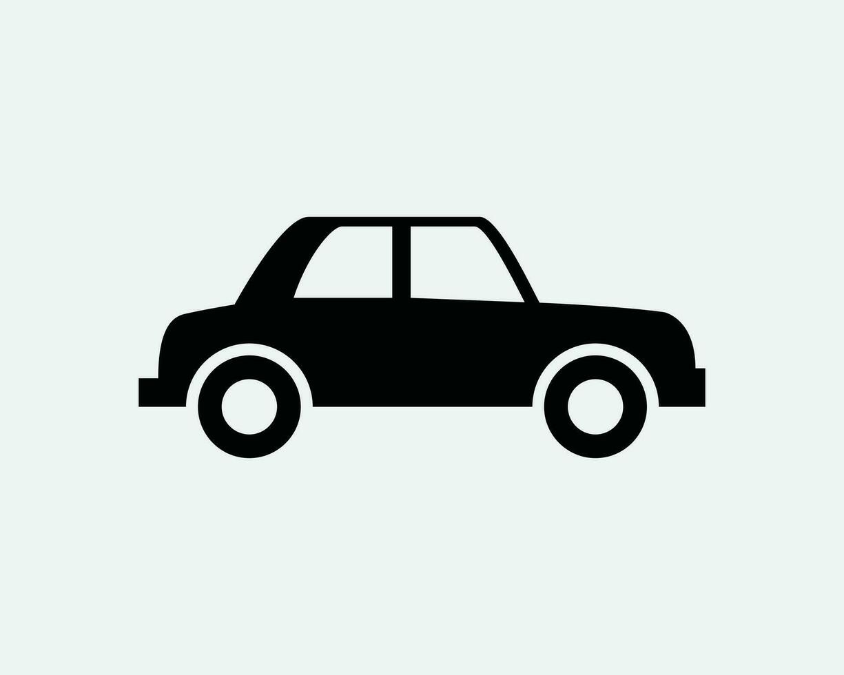 Car Icon Automobile Vehicle Transport Transportation Road Traffic Motor Black White Sign Symbol Shape Illustration Artwork Graphic Clipart EPS Vector