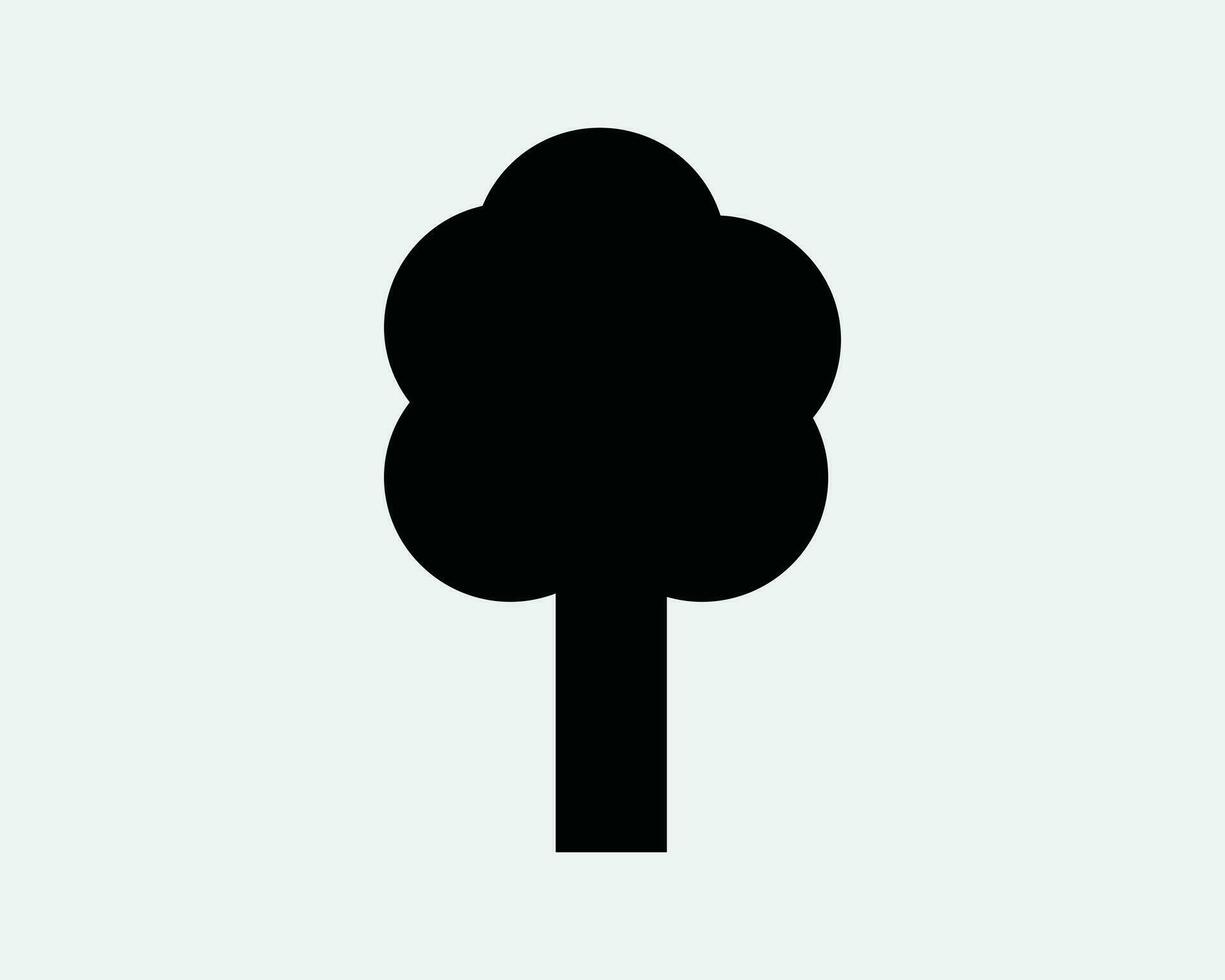 árbol planta bosque bosque parque jardín negro y blanco icono firmar símbolo separar cortar acortar Arte vector obra de arte clipart ilustración