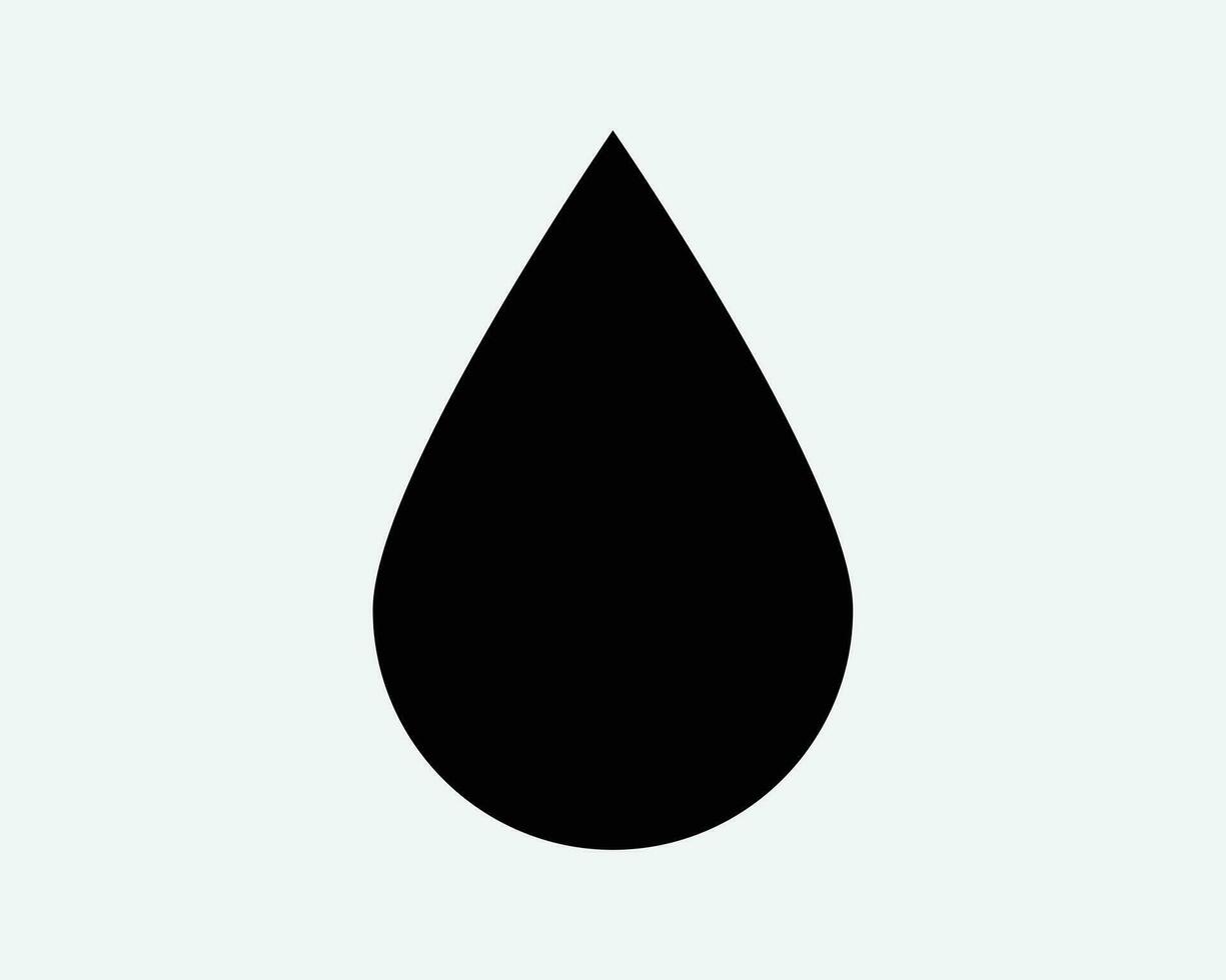 Water Droplet Icon. Liquid Drop Drip Rain Wet Oil Raindrop Blood Dripping Tear Shape Sign Symbol Black Artwork Graphic Illustration Clipart EPS Vector