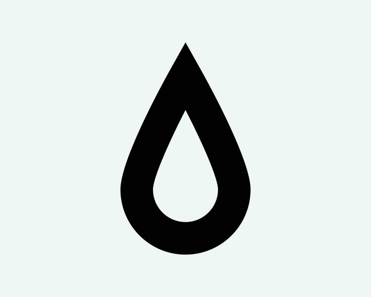 Water Droplet Outline Icon. Liquid Drip Drop Rain Blood Wet Oil Dripping Raindrop Sign Symbol Black Artwork Graphic Illustration Clipart EPS Vector