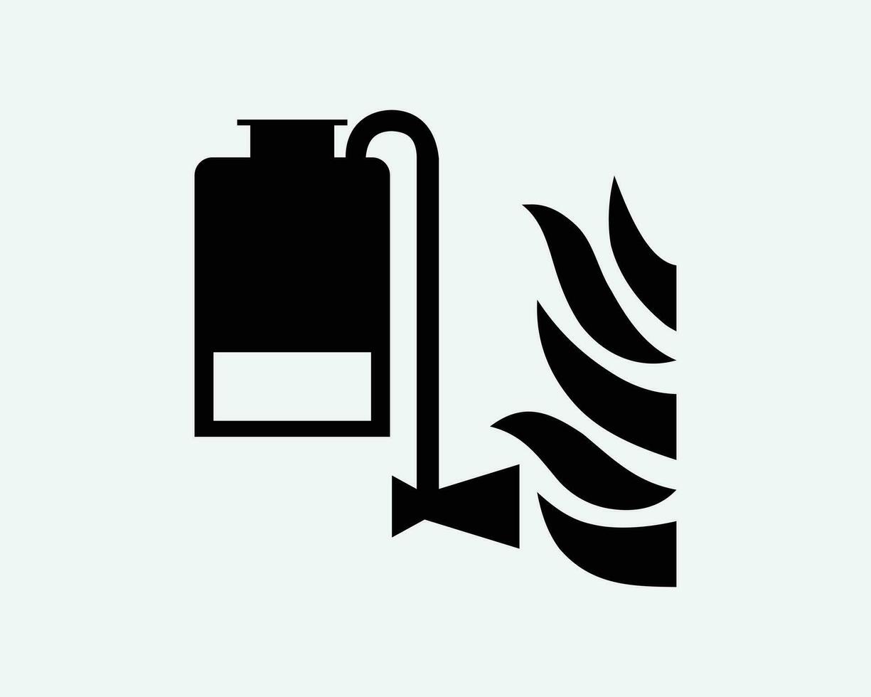 portátil espuma utensilio para aplicar algo fuego extintor supresión negro blanco silueta firmar símbolo icono clipart gráfico obra de arte pictograma ilustración vector