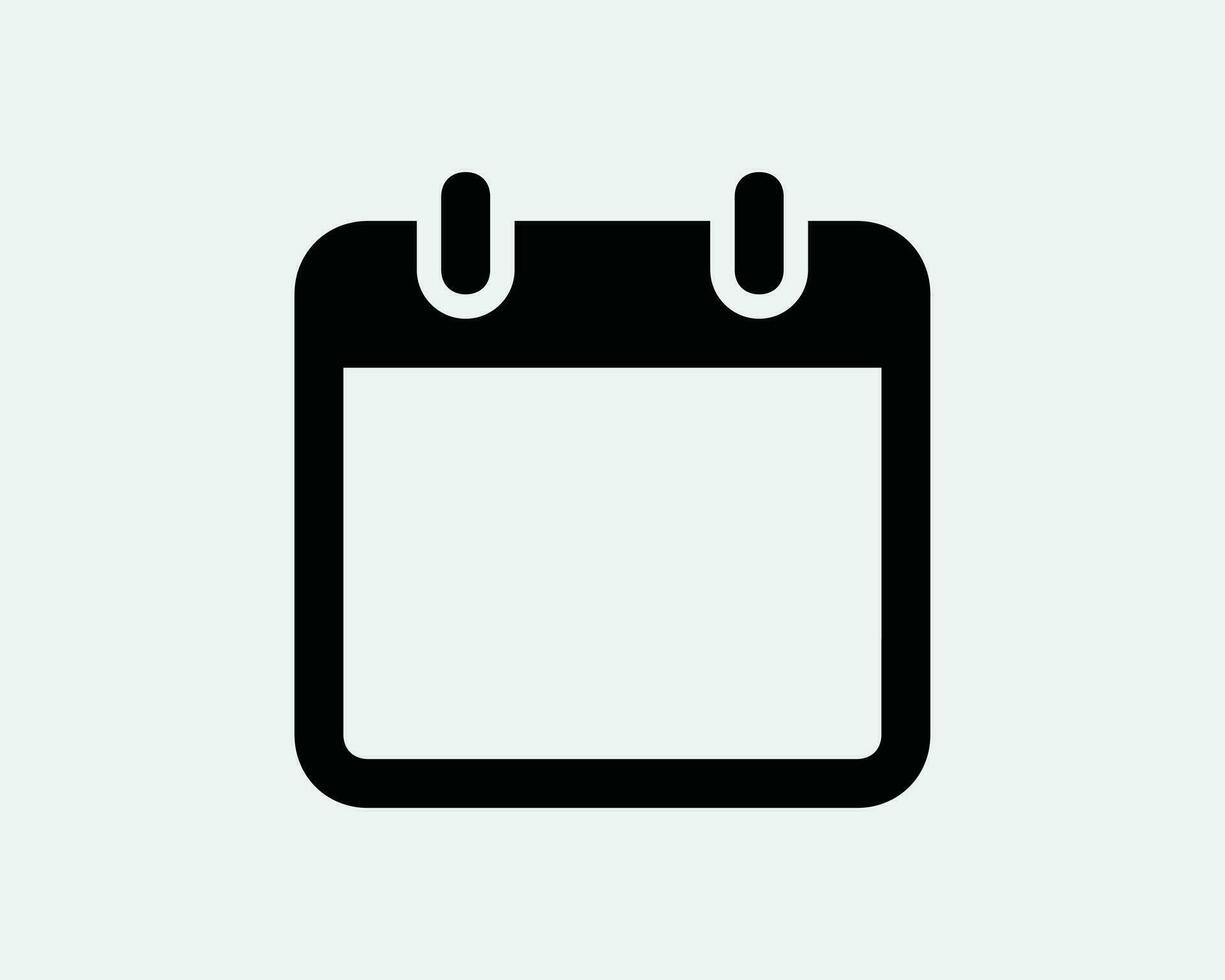Blank Calander Icon. Empty Template Month Day Page Event Schedule Appointment Reminder Sign Symbol Black Vector Graphic Illustration Clipart Cricut