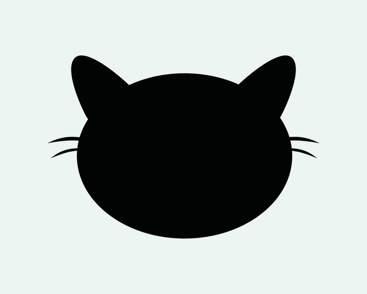 Cat Head Shape Icon. Black Silhouette Pet Animal Kitty Feline