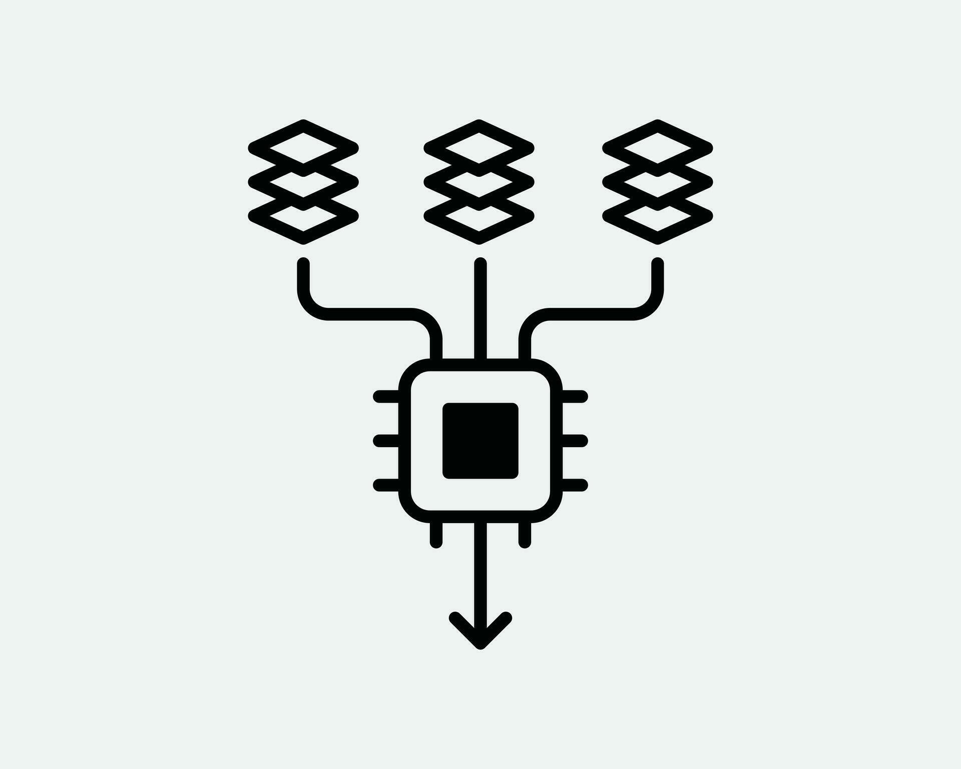 Data Input Line Icon. AI Artificial Intelligence Computer Chip Symbol ...