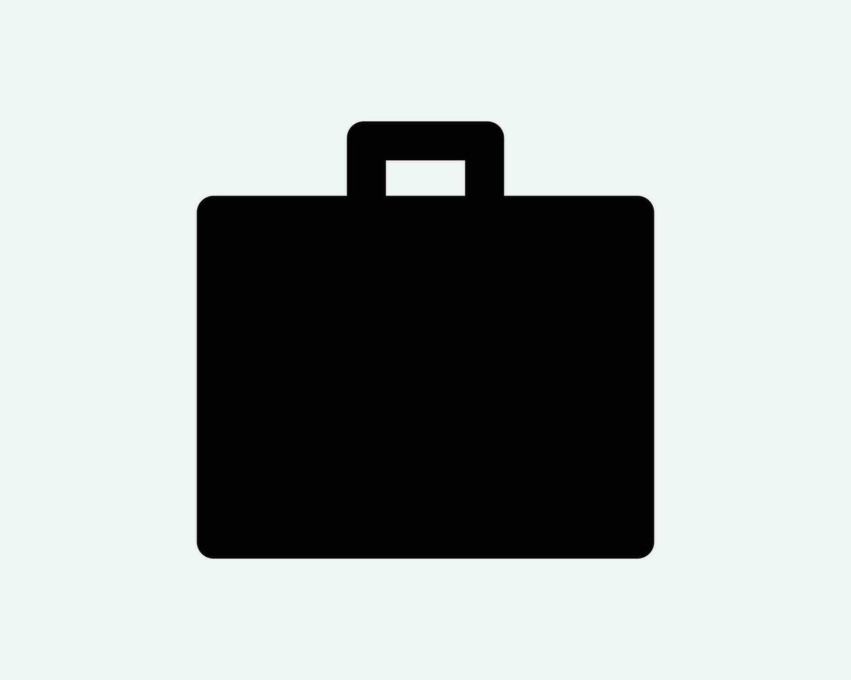 Briefcase Icon. Bag Luggage Suitcase Baggage Business Travel Office Suite Case Shape Sign Symbol Black Artwork Graphic Illustration Clipart EPS Vector