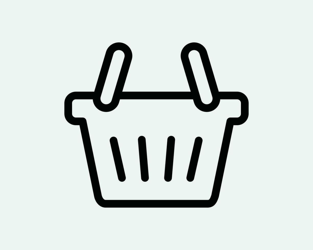 Shopping Basket Line Icon. Checkout Cart Online Linear Symbol. Sale
