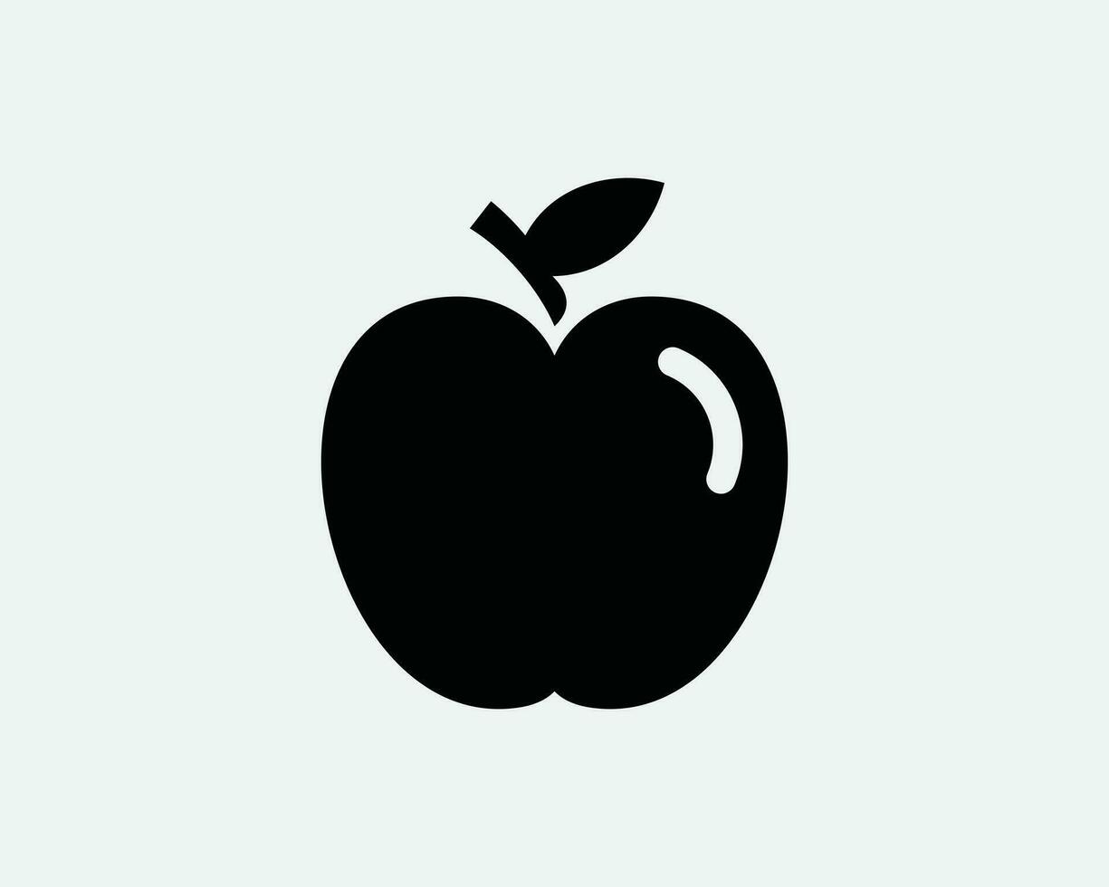 Apple Icon Fruit Stem Leaf Food Healthy Fresh Natural Diet Symbol Health Nature Natural Organic Vitamin Sign Vector Graphic Illustration Clipart Cricut