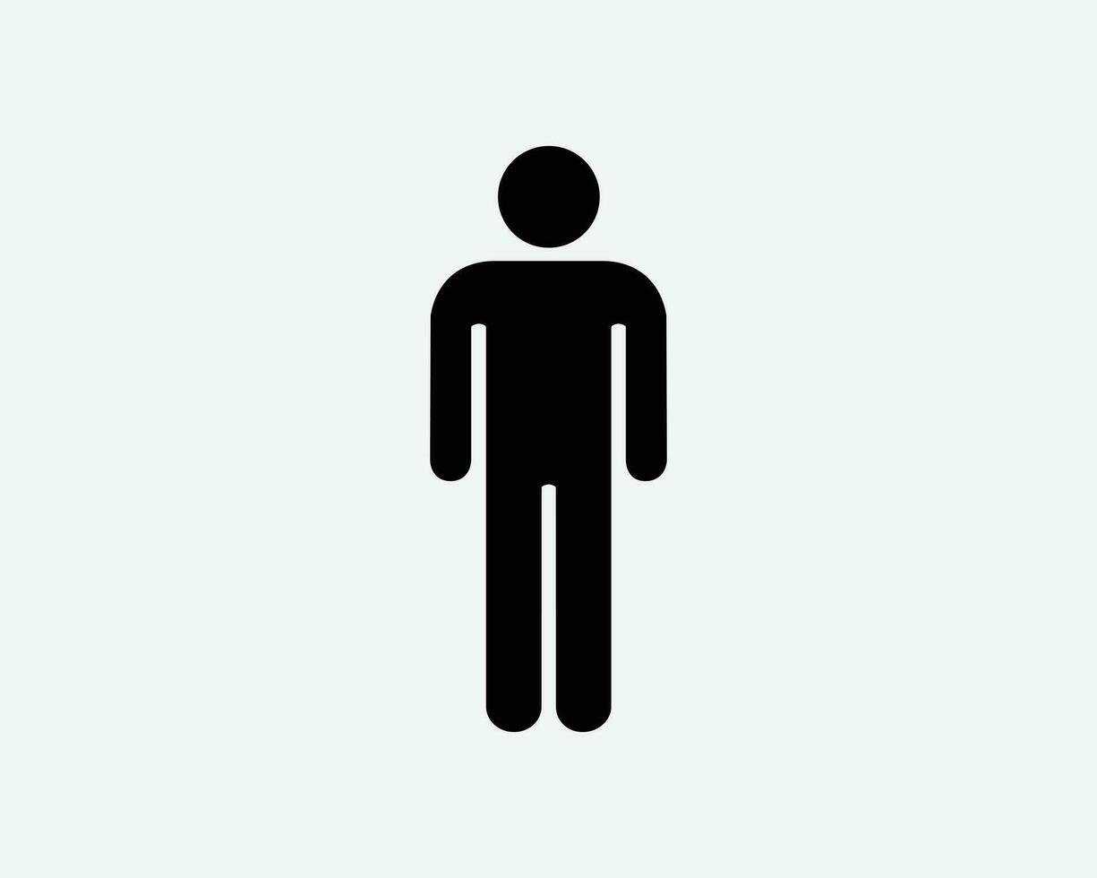 Stick Figure Man Person Stand Standing Single Pedestrian Black White Silhouette Sign Symbol Icon Vector Graphic Clipart Illustration Artwork Pictogram