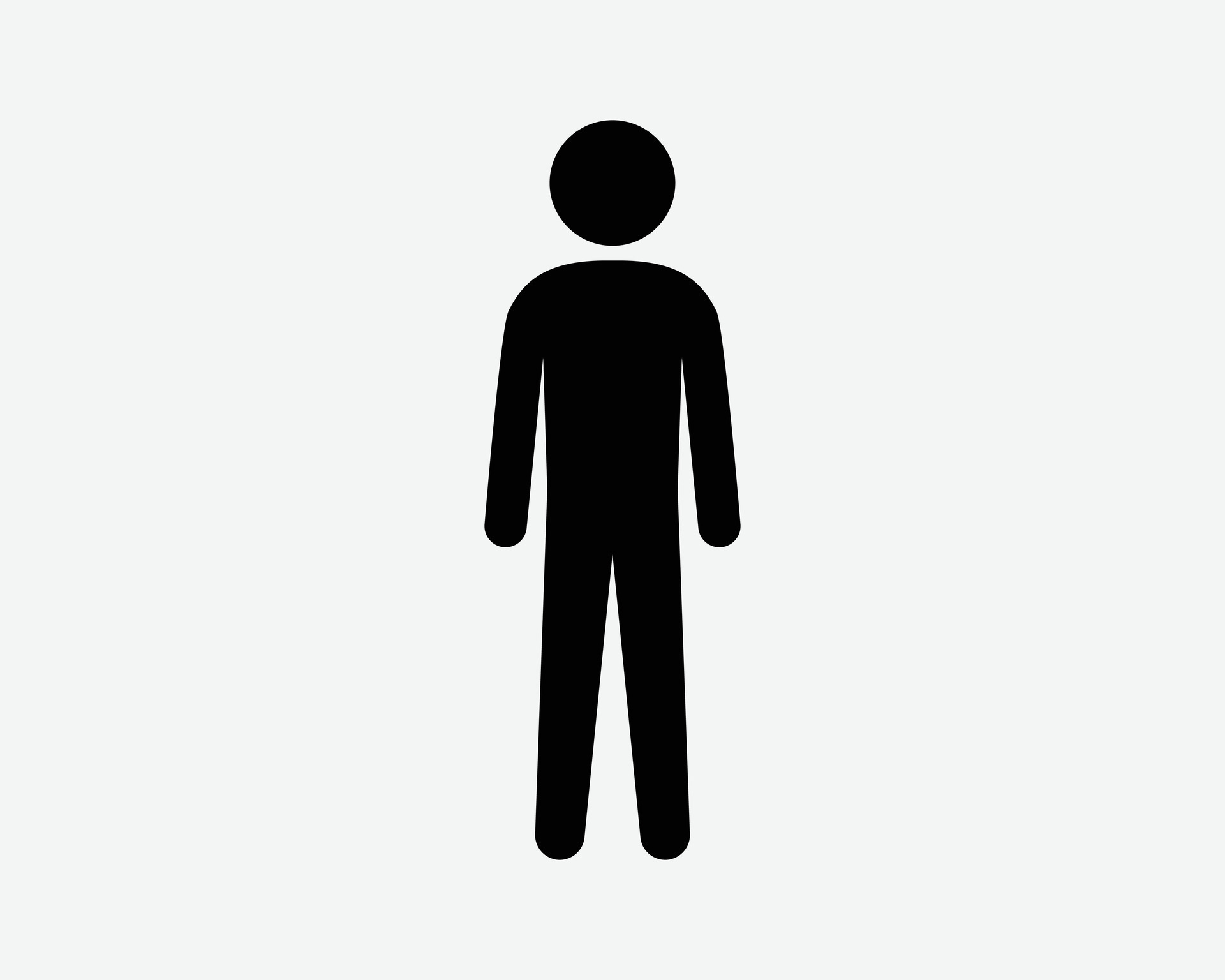 Stick man body. Black pictogram silhouettes of people in various