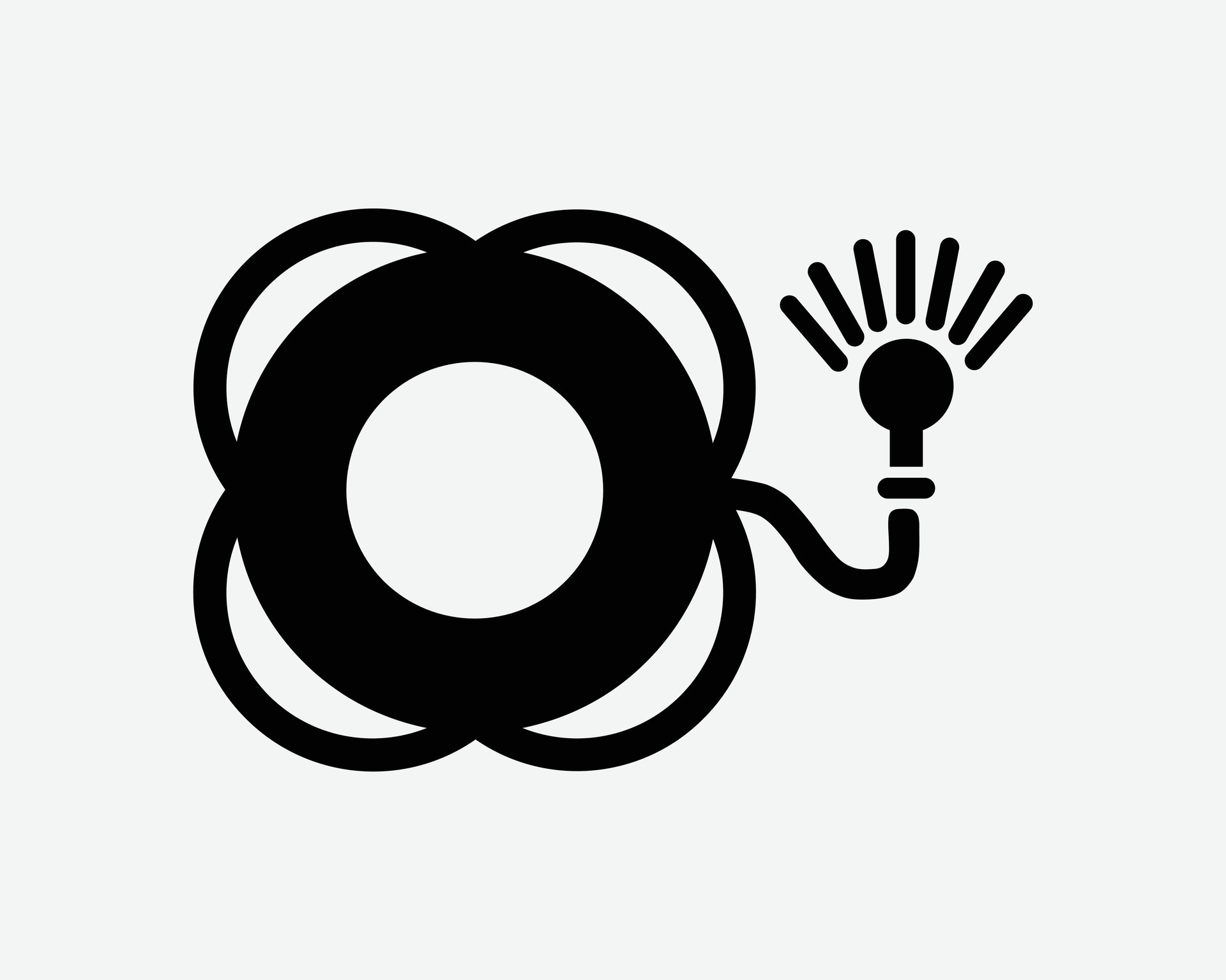 Lifebuoy Ring Life Buoy Lifesaver Light Flash Flashing Black White