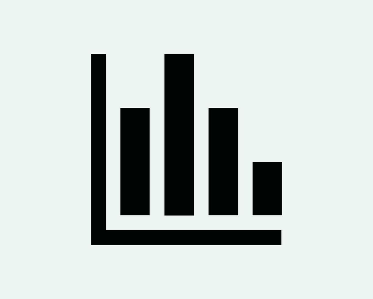 Bar Chart Icon. Diagram Business Finance Market Economy Data Statistic Report Black White Sign Symbol Illustration Artwork Graphic Clipart EPS Vector