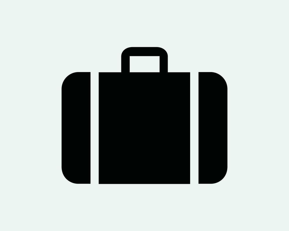 maletín bolso icono. maleta equipaje equipaje traje breve caso viaje trabajo negocio. negro blanco firmar símbolo ilustración obra de arte clipart eps vector