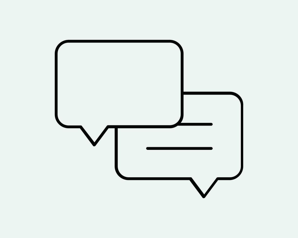 Dialogue Chat Box Icon. Talk Speech Bubble Message Communication Text Forum. Black White Sign Symbol Illustration Artwork Graphic Clipart EPS Vector