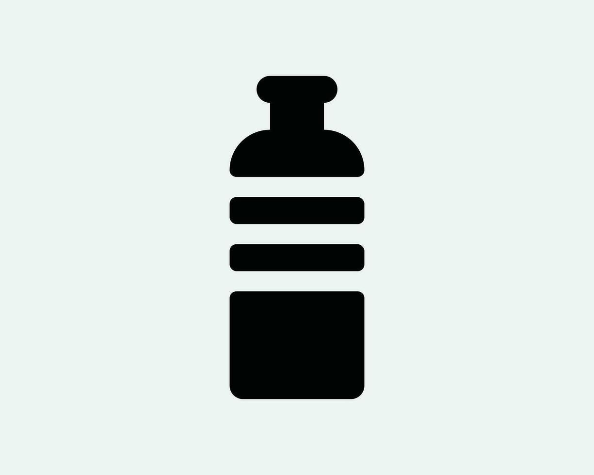 Water Bottle Icon. Plastic Beverage Container Packaging Soda Cola Juice Milk. Black White Sign Symbol Illustration Artwork Graphic Clipart EPS Vector