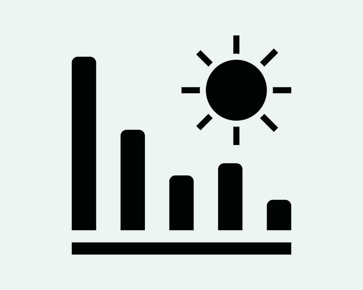 Temperature Fluctuation Icon. Weather Pattern Sunshine Sunlight Heat