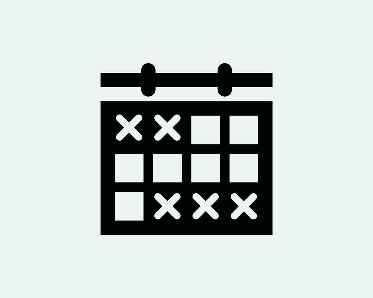 Appointment Schedule Calendar Icon. Dates Marked Out Reserve Reminder Agenda Deadline Sign Symbol Artwork Graphic Illustration Clipart Vector Cricut