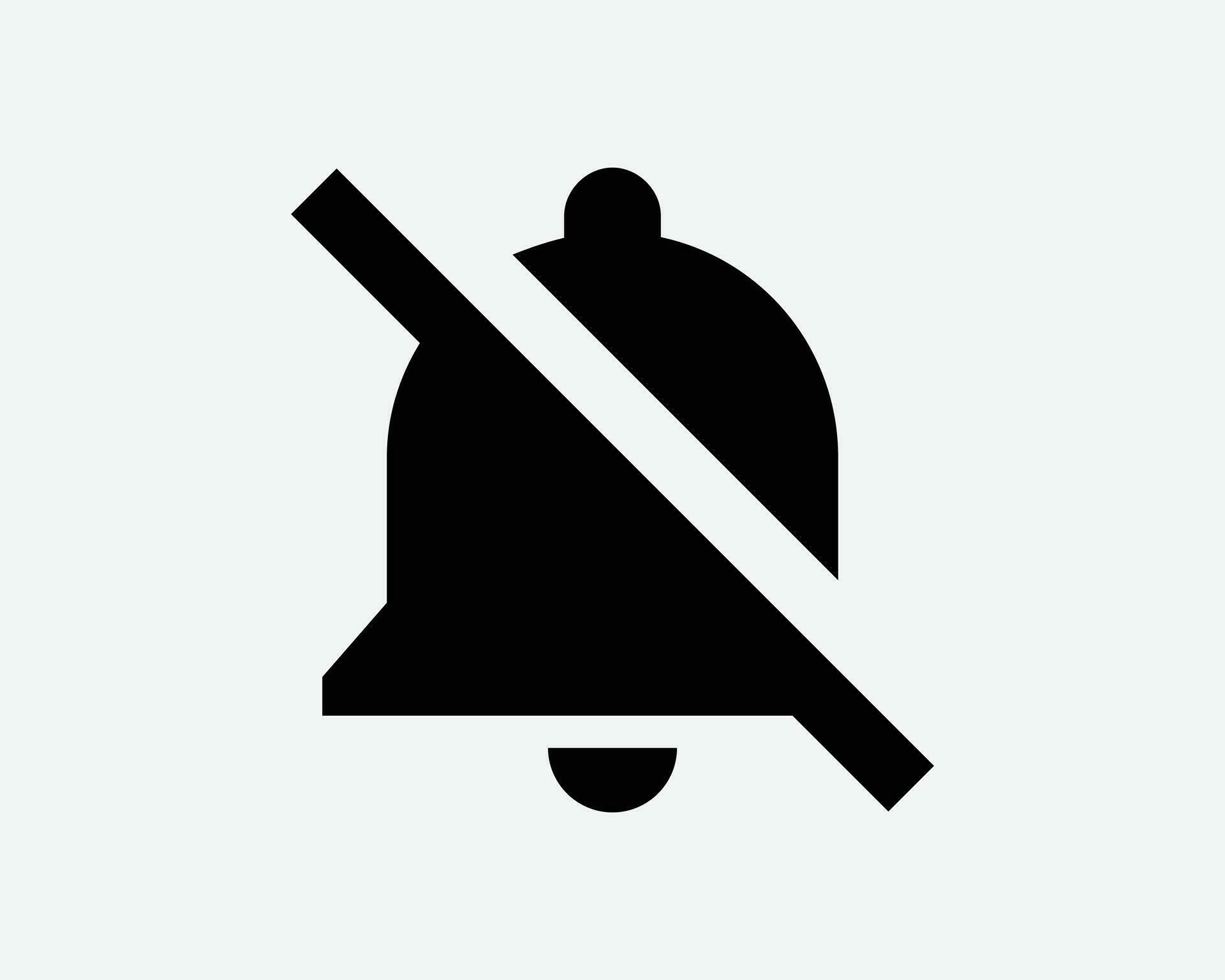 Mute Notification Icon. Silent Silence Quiet Alarm Alert Ring Reminder