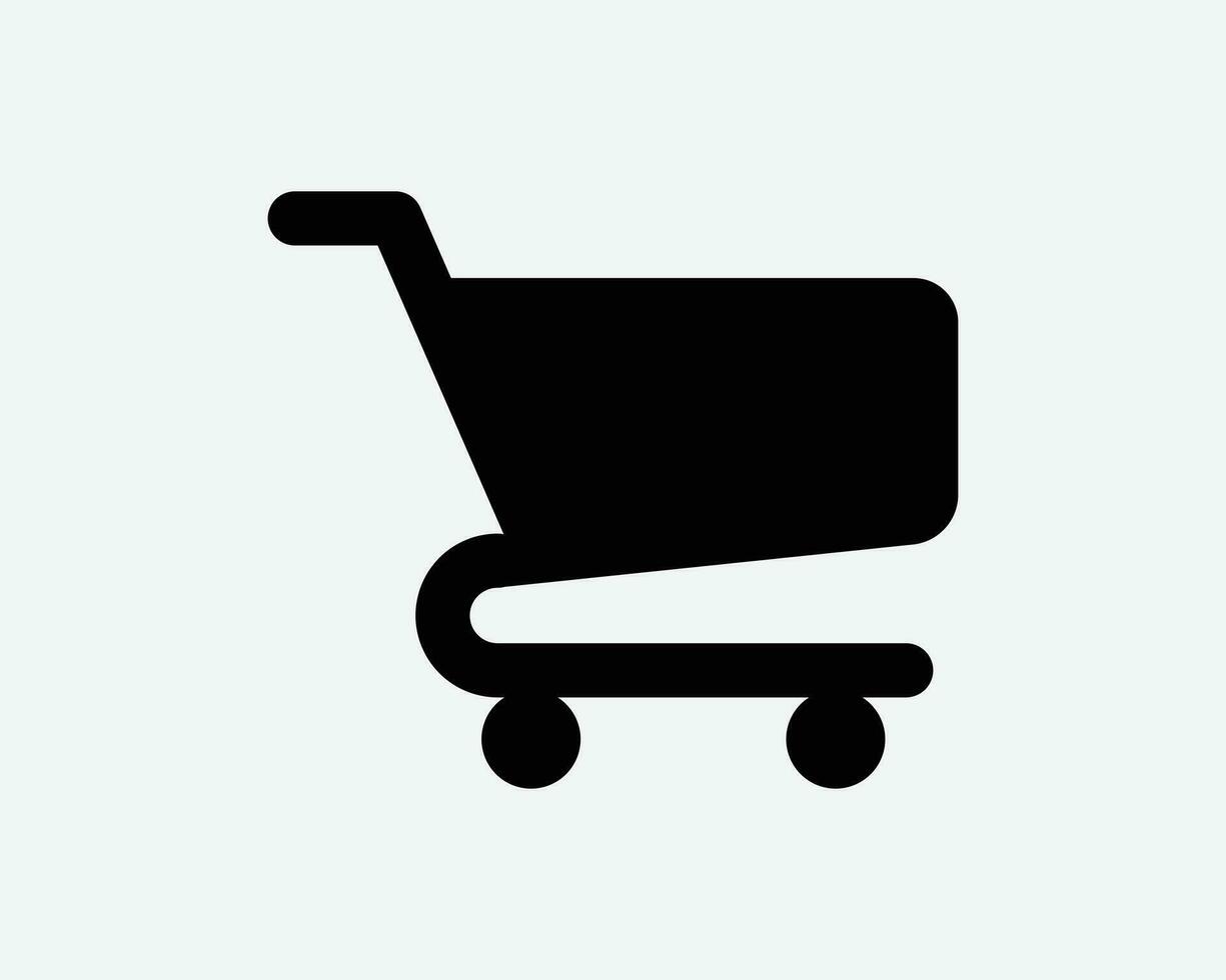 Shopping Cart Icon. Retail Store Shop Business Purchase Buy Trolley Checkout Grocery Sign Symbol Black Artwork Graphic Illustration Clipart EPS Vector