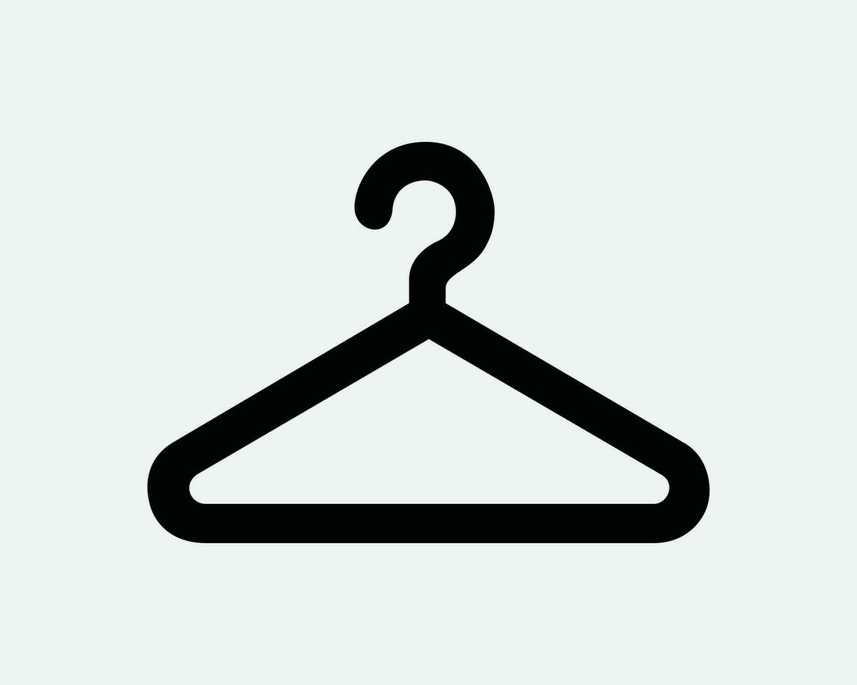 Saco percha línea icono. negro blanco traje ropa ropa estante armario Tienda colgar almacenamiento firmar símbolo obra de arte gráfico ilustración clipart vector cricut