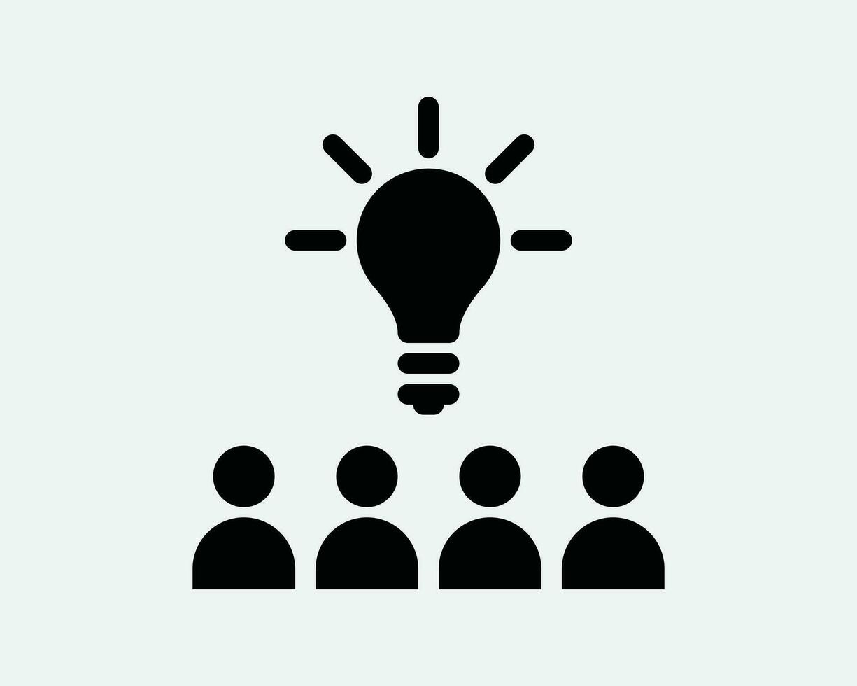Collective Idea Icon. Team Teamwork Brainstorm Lightbulb Group Collaboration Solution Sign Symbol Artwork Graphic Illustration Clipart Vector Cricut