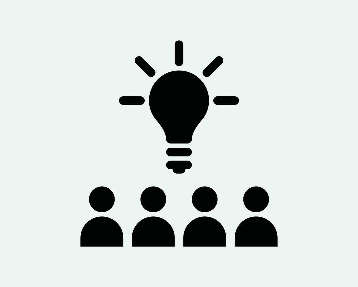 Collective Idea Icon. Team Teamwork Brainstorm Lightbulb Group Collaboration Solution Sign Symbol Artwork Graphic Illustration Clipart Vector Cricut