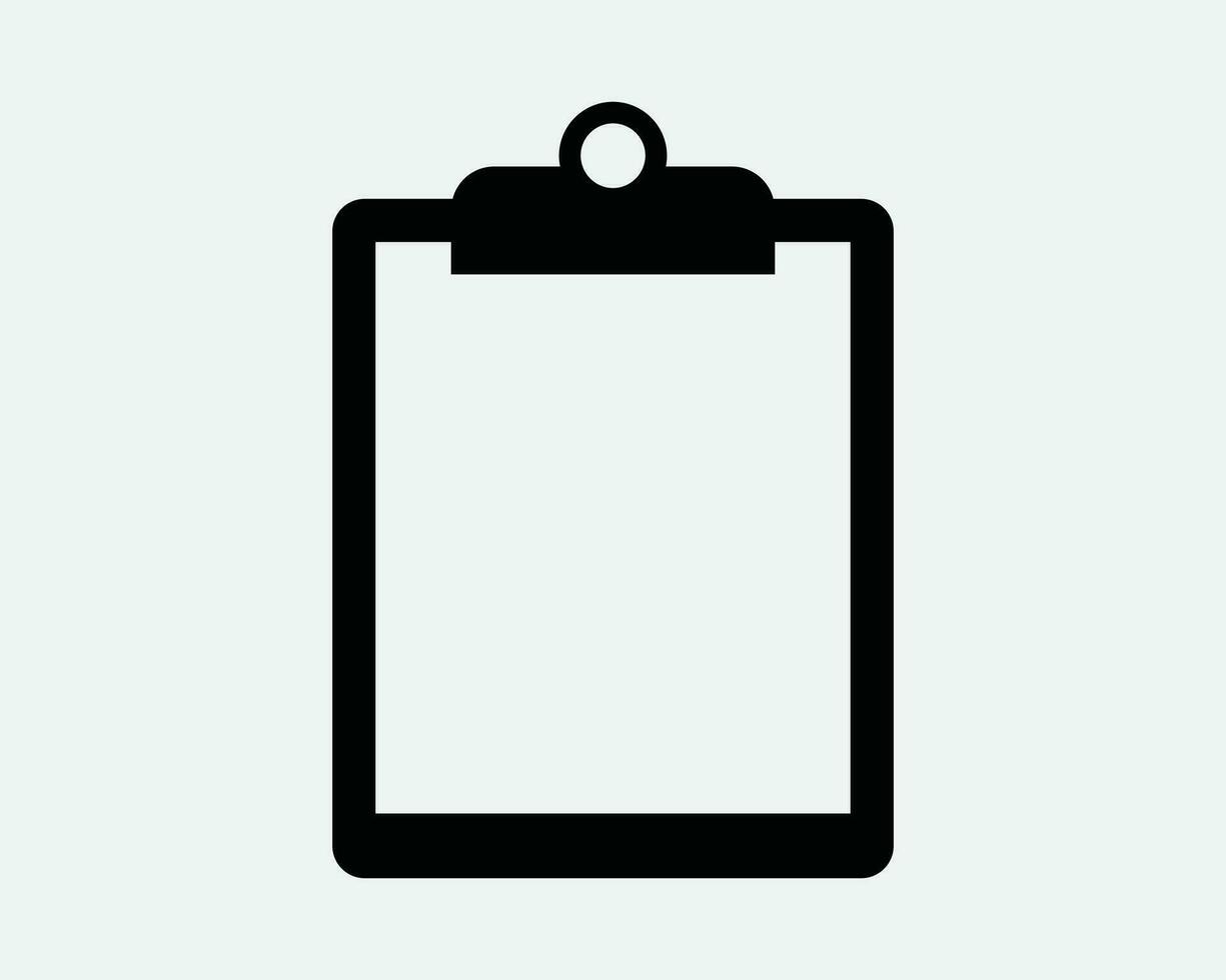 Clipboard Icon. Clip Board Empty Blank Paper Document Report Form Notepad. Black White Sign Symbol Illustration Artwork Graphic Clipart EPS Vector