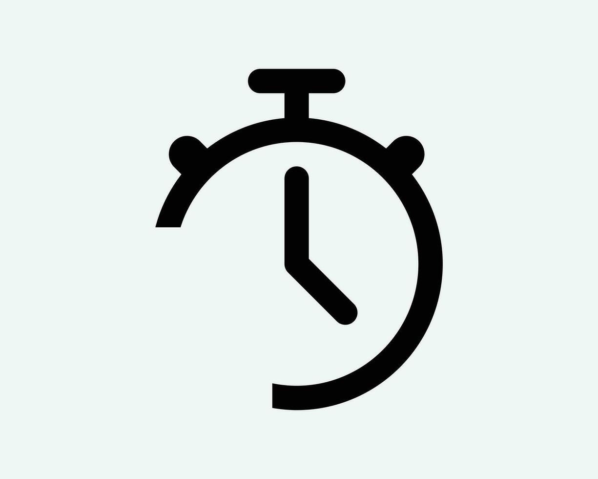 cronógrafo icono. detener reloj hora Temporizador reloj minuto velocidad cuenta regresiva carrera medición firmar símbolo negro obra de arte gráfico ilustración clipart eps vector