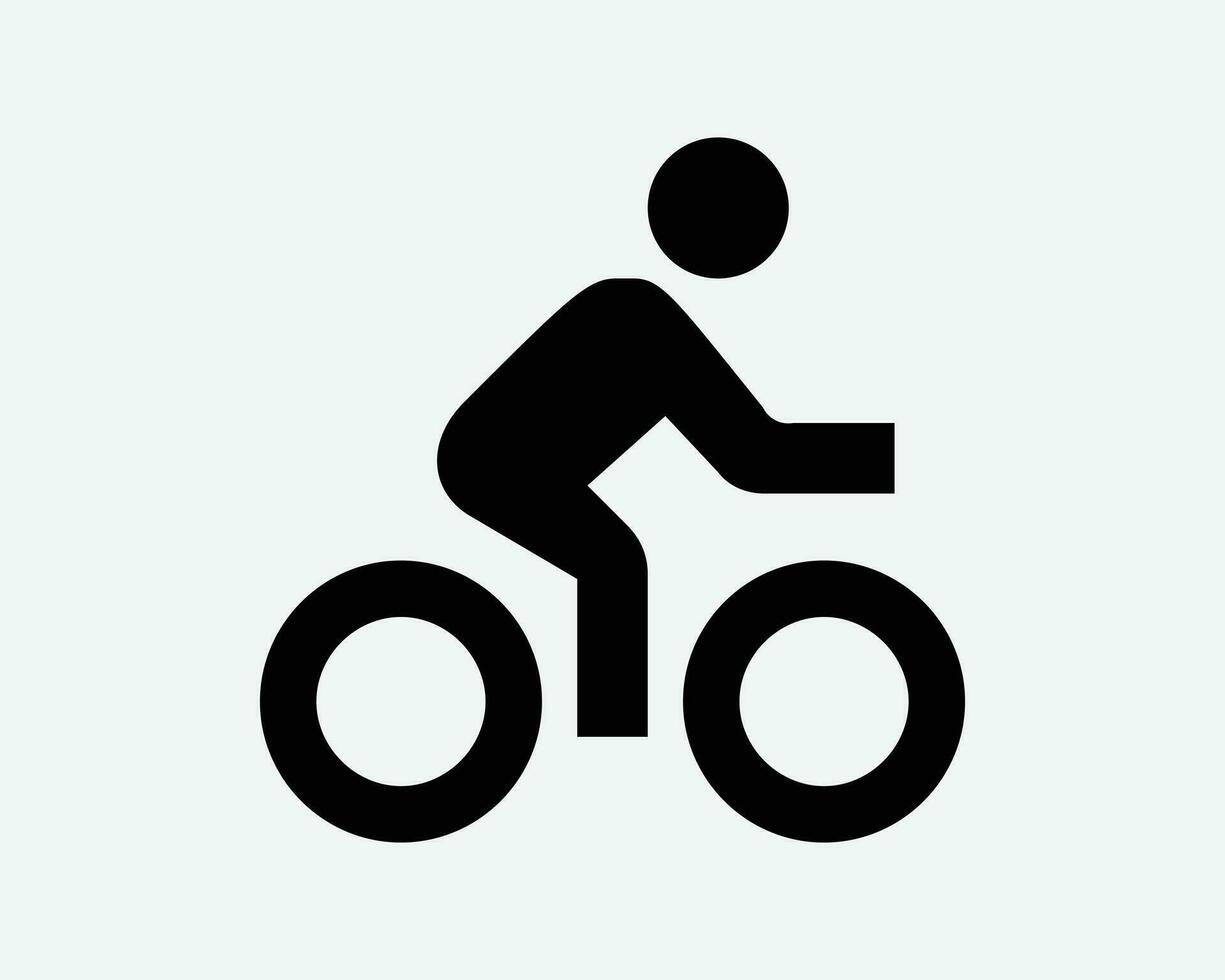 Cyclist Icon. Bicycle Bike Ride Cycle Sport Race Biking Exercise Healthy Lifestyle Sign Symbol Black Artwork Graphic Illustration Clipart EPS Vector