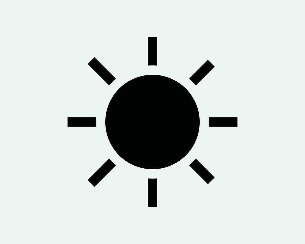 Dom icono. verano ligero brillo brillante luz de sol Brillo Solar clima caliente soleado. negro blanco firmar símbolo ilustración obra de arte gráfico clipart eps vector