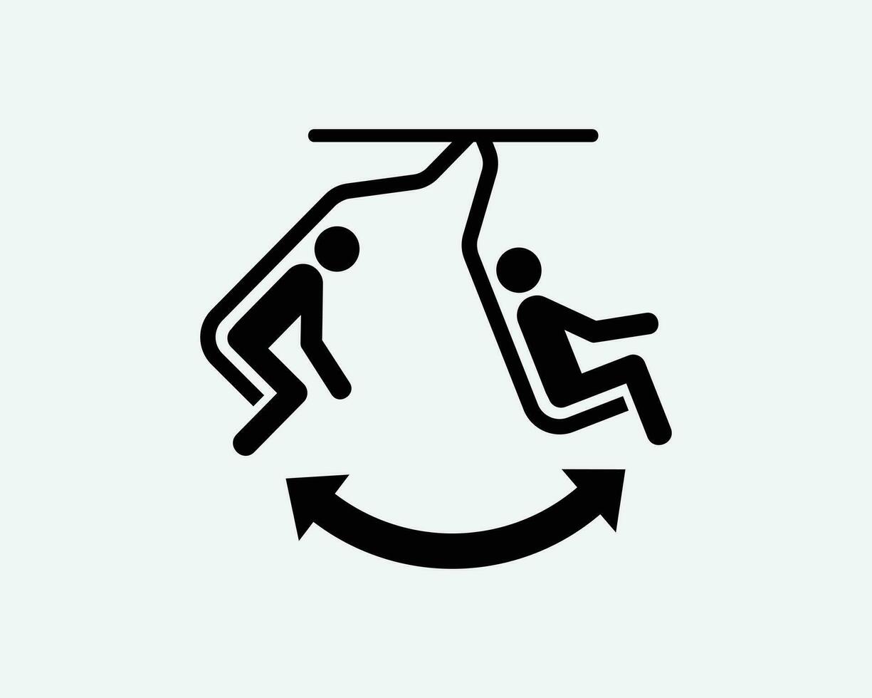 Park Swing Icon Sit Sitting Swinging Play Playground Arrow Vector Black White Silhouette Symbol Sign Graphic Clipart Artwork Illustration Pictogram