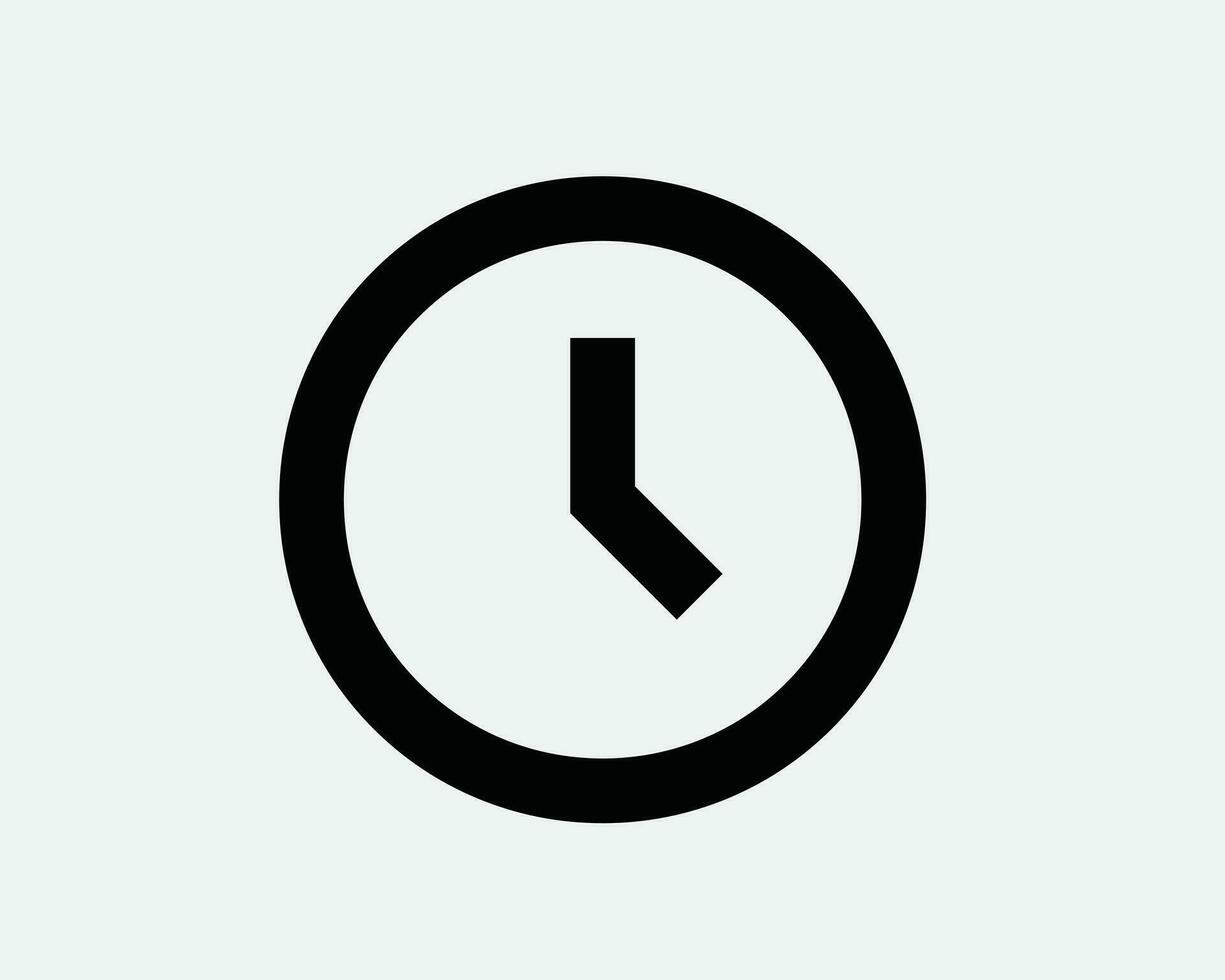 Clock Line Icon. Watch Time Timer Reminder Alarm Stopwatch Deadline Linear Symbol. Analogue Classic Round Circle Vector Graphic Illustration Clipart