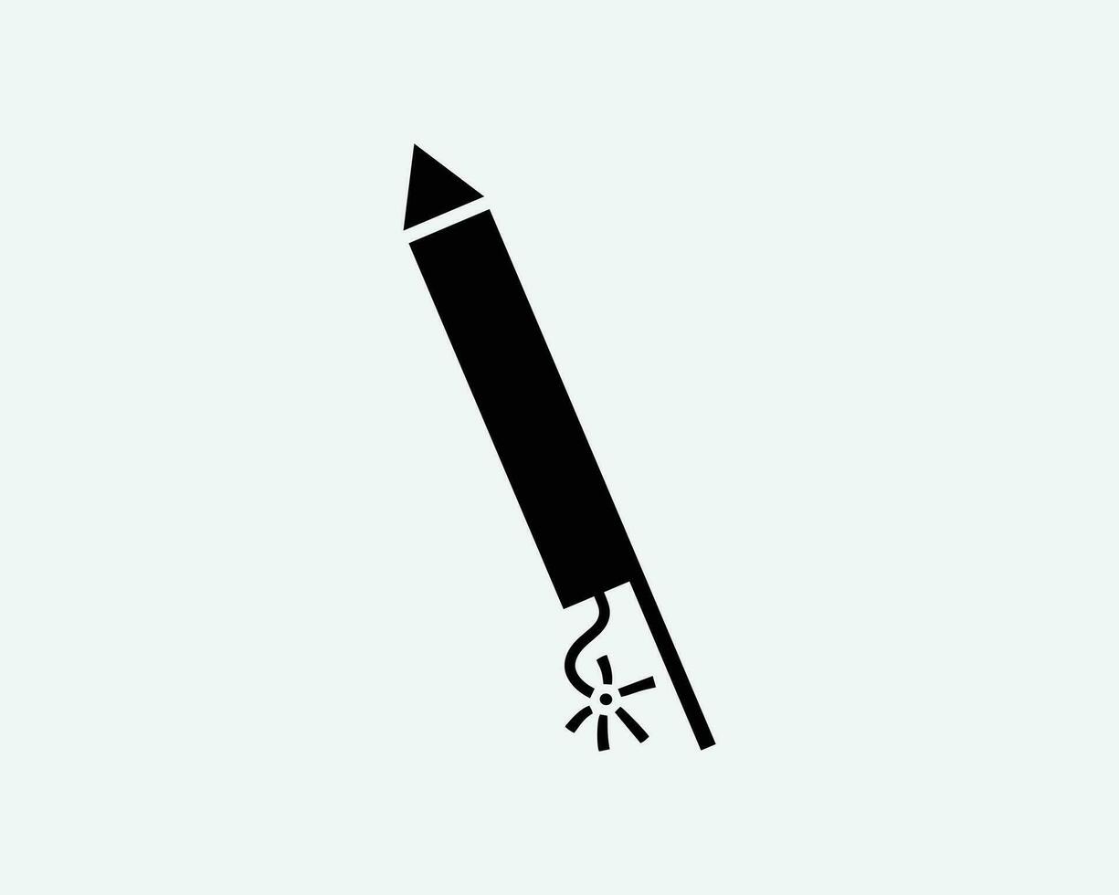 Firework Rocket Icon Fireworks Launcher Firecracker Sparkle Vector Black White Silhouette Symbol Sign Graphic Clipart Artwork Illustration Pictogram