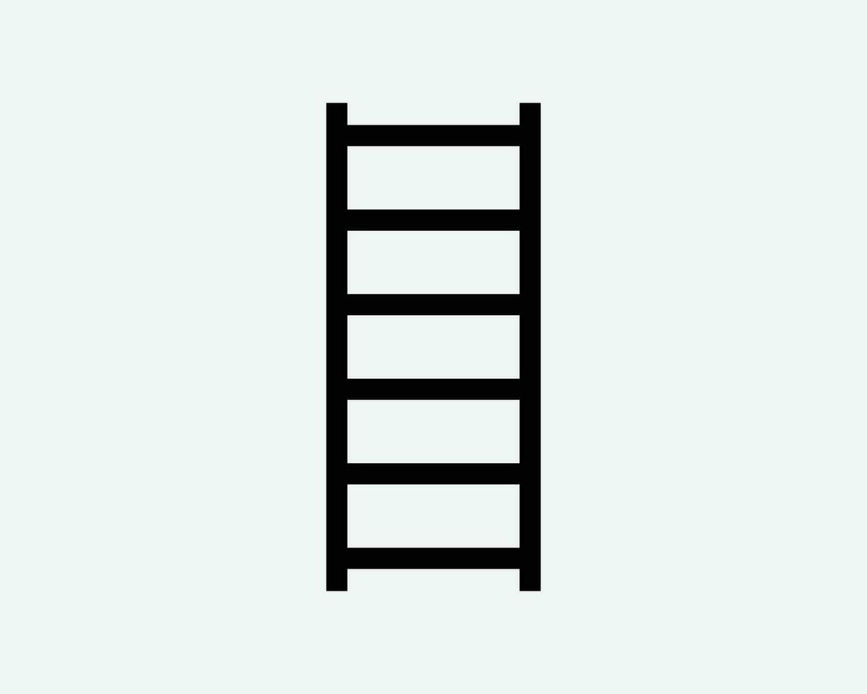 Ladder Steps Step Stairs Stair Staircase Climb Line Black White Silhouette Sign Symbol Icon Clipart Graphic Artwork Pictogram Illustration Vector