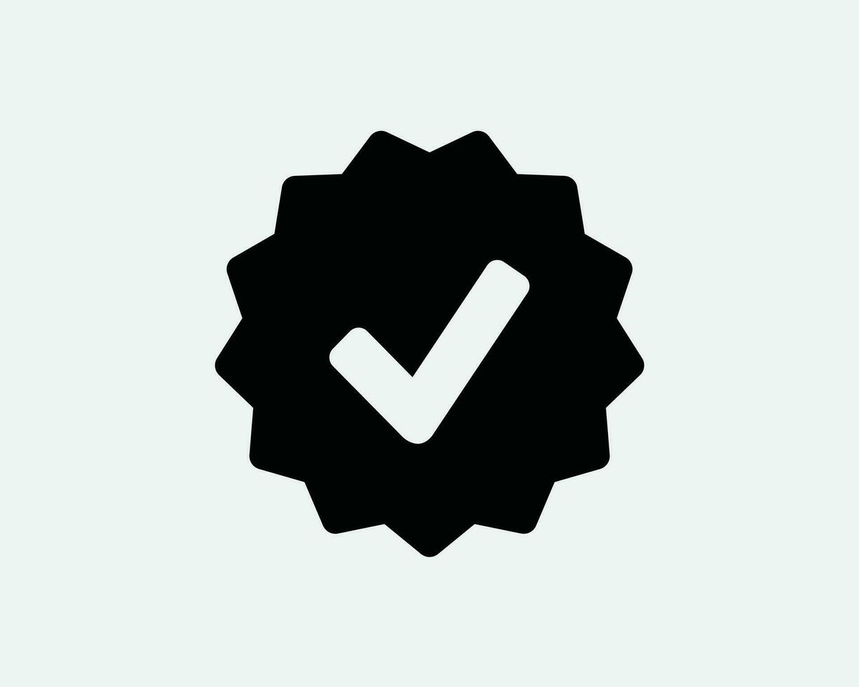 Verified Badge Icon. Tick Check Mark OK Approved Approval Sign. Checkmark Account Verification Stamp Symbol Vector Graphic Illustration Clipart Cricut