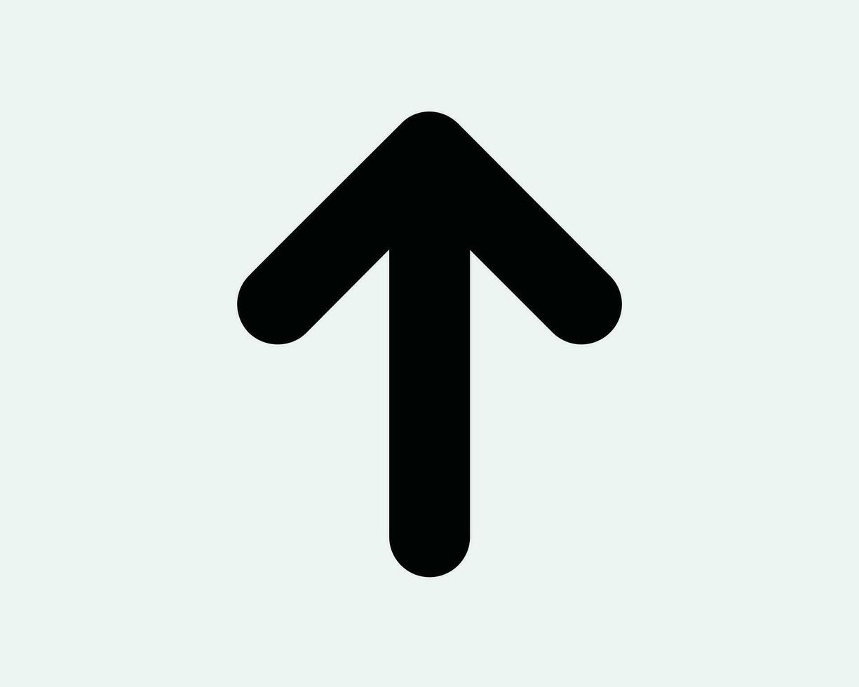 Up Arrow Black Icon. Forward Front Straight Ahead Symbol. Enter Entrance Road Sign. North Point Pointer Vector Graphic Illustration Clipart Cutout