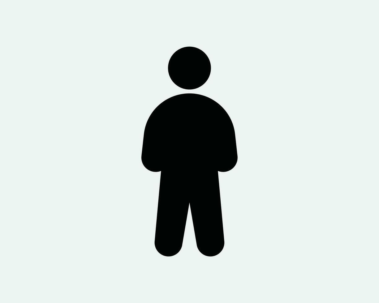 humano palo figura icono. hombre persona en pie símbolo. hombre palo personaje perfil avatar usuario firmar negro vector gráfico ilustración clipart cricut cortar