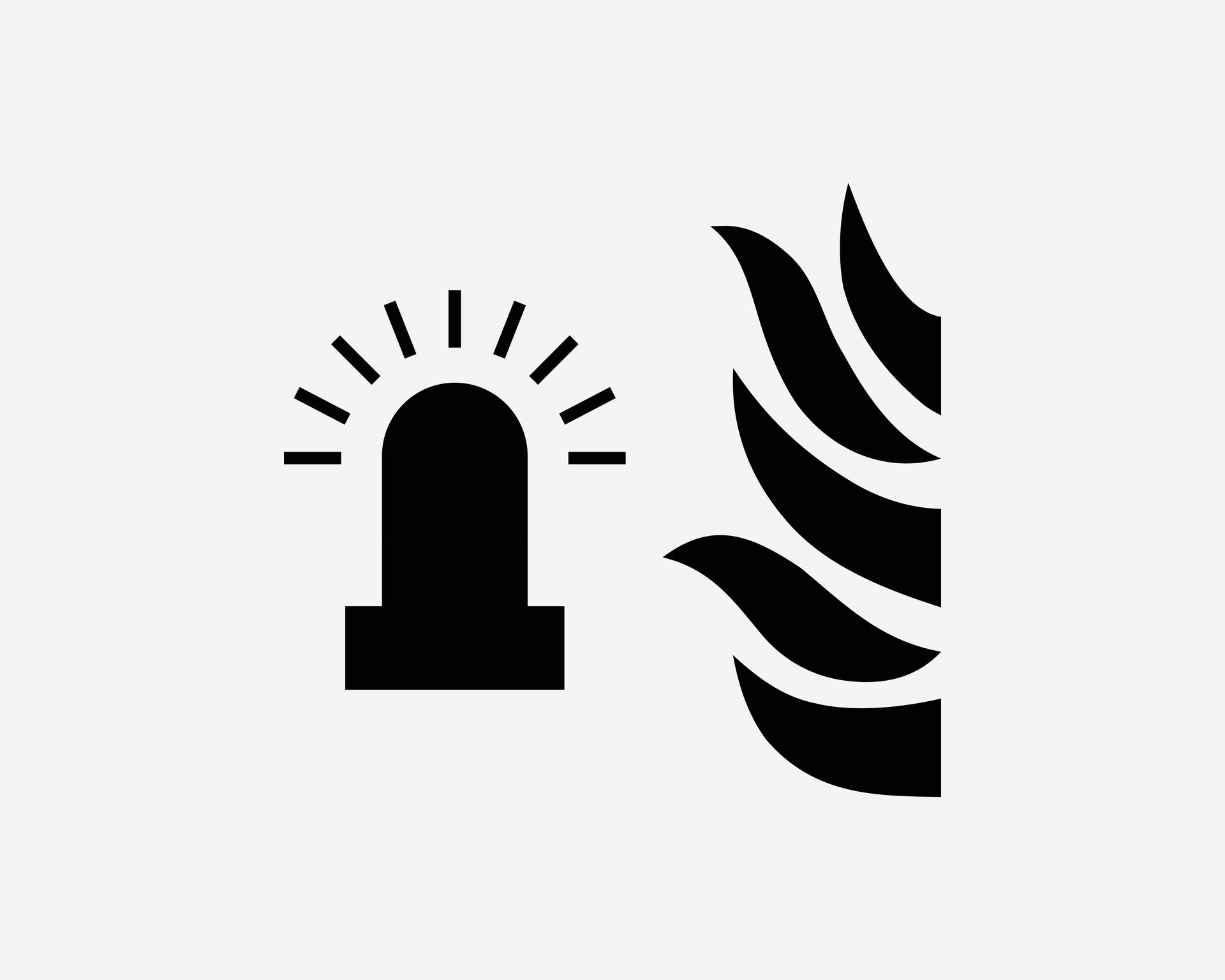 Fire Alarm Flash Flashing Emergency Light Alert Warning Black White