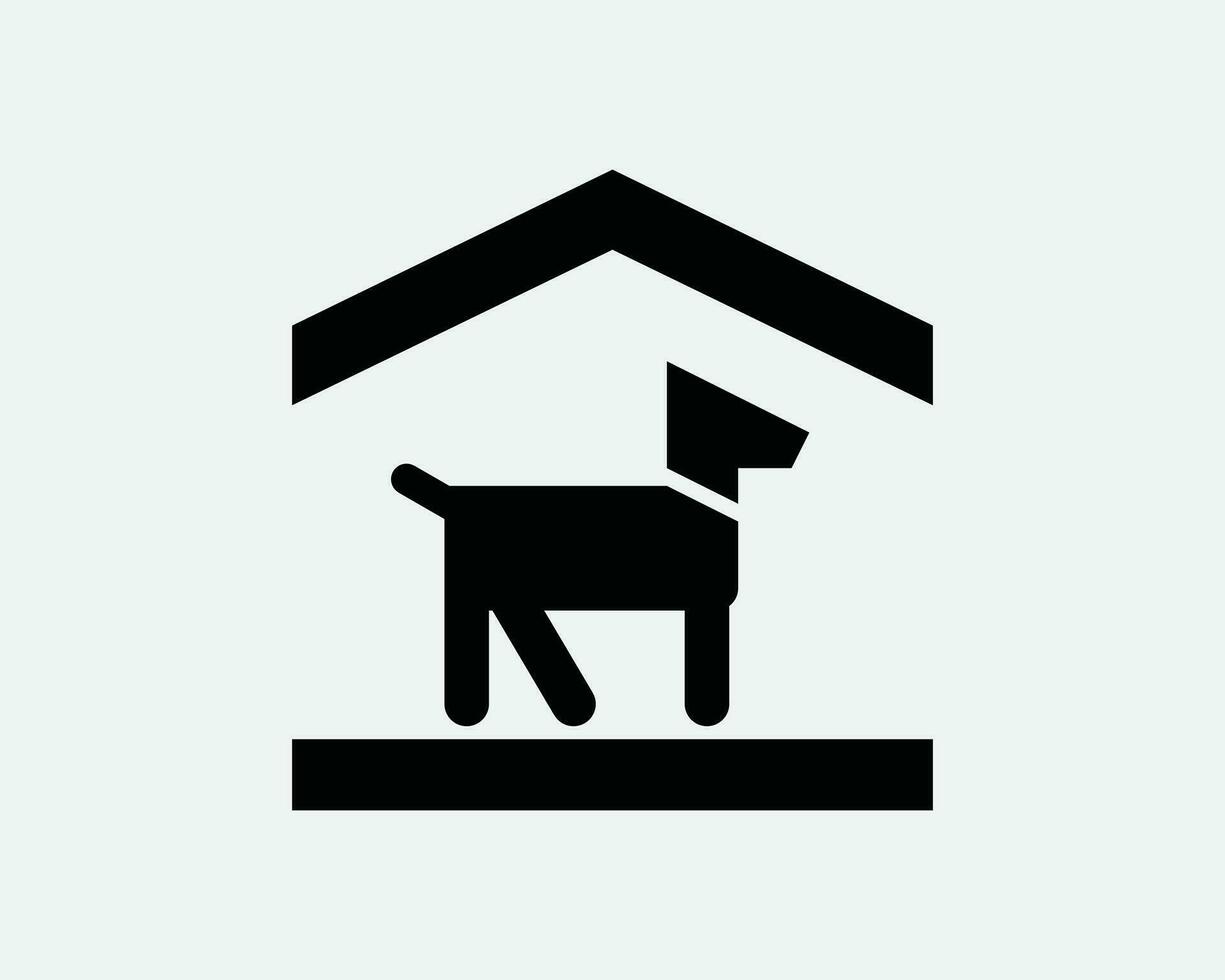 perro abrigo icono. canino animal hogar casa embarque choza cabina símbolo. interior mascota adopción cuidado centrar firmar vector gráfico ilustración clipart cricut