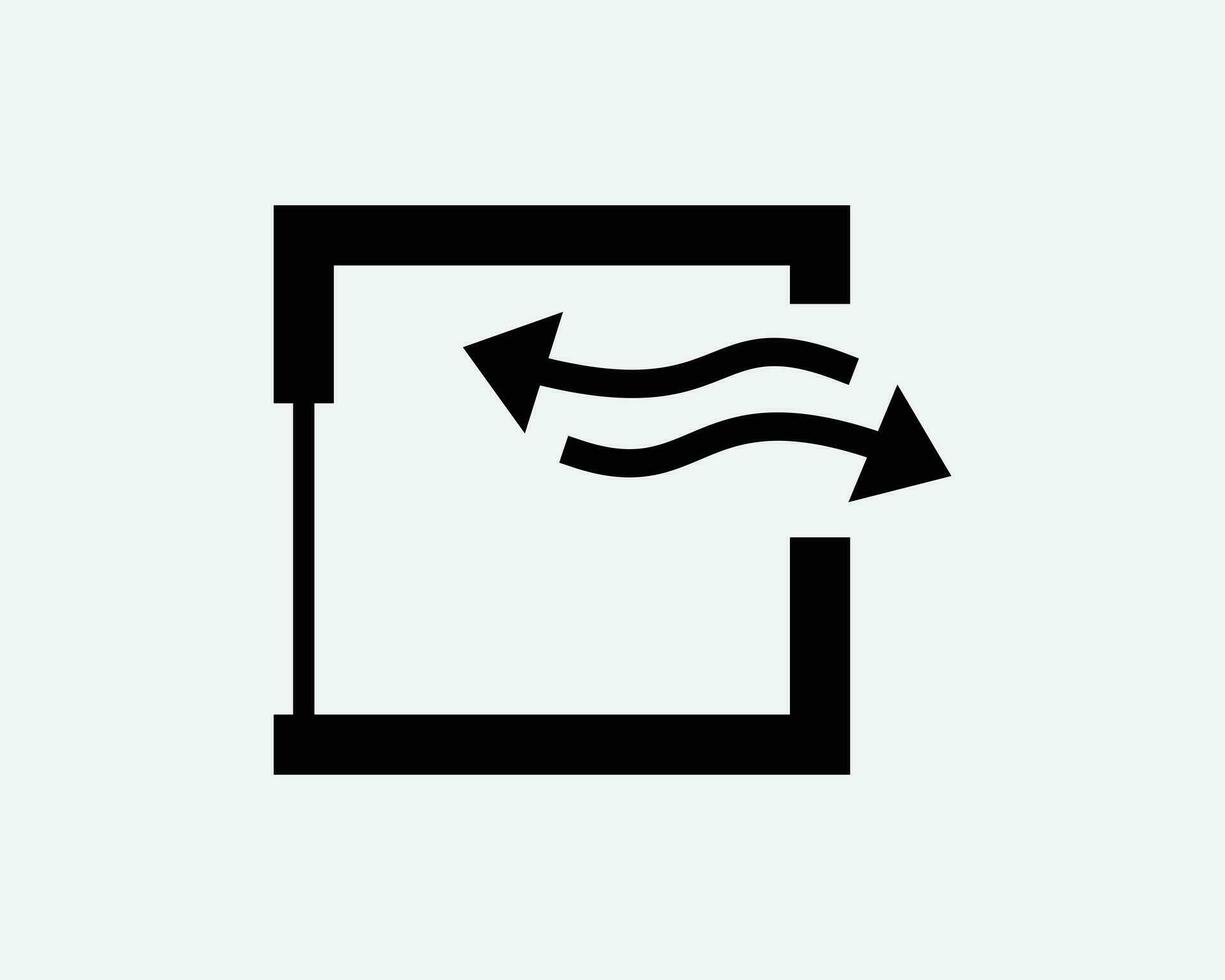 Ventilation Opening Window Air Flow Exchange Ventilate Black White Silhouette Symbol Icon Sign Graphic Clipart Artwork Illustration Pictogram Vector