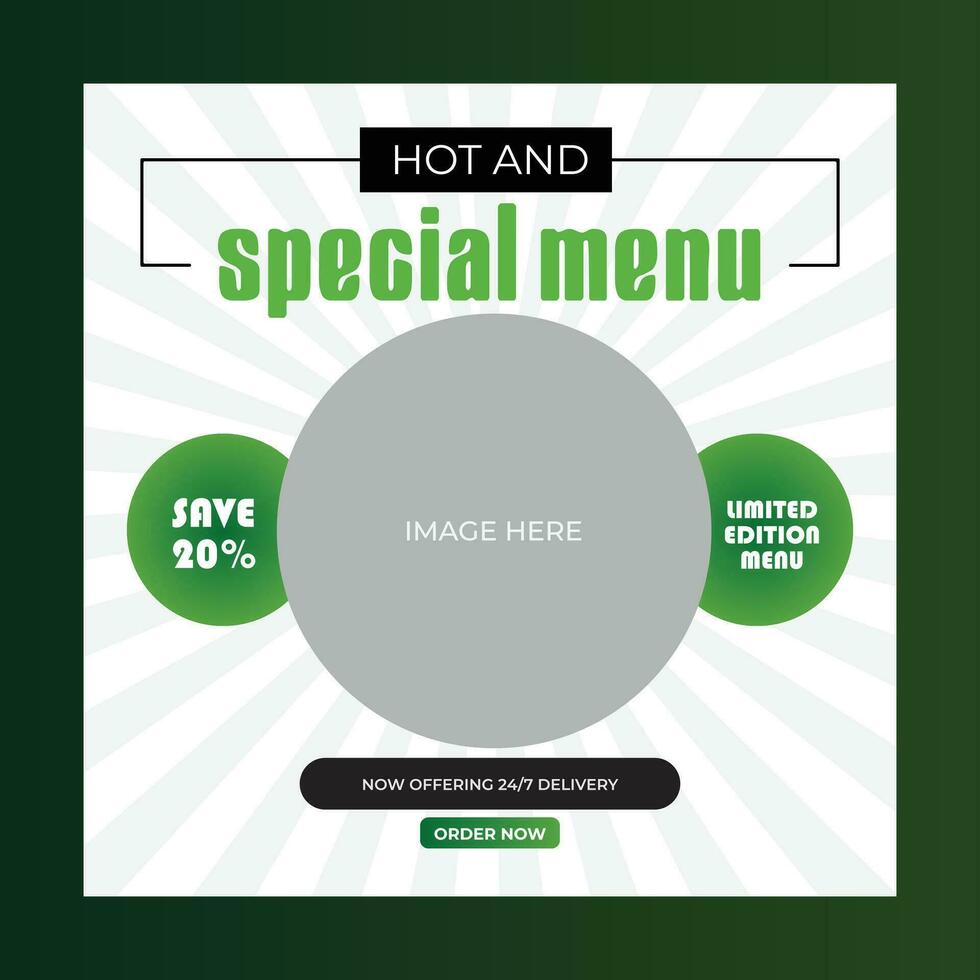 special menu concept banner template design. Discount abstract promotion layout poster. vector